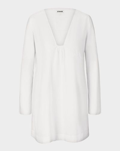 STAUD Vivi Cotton Voile Mini Dress