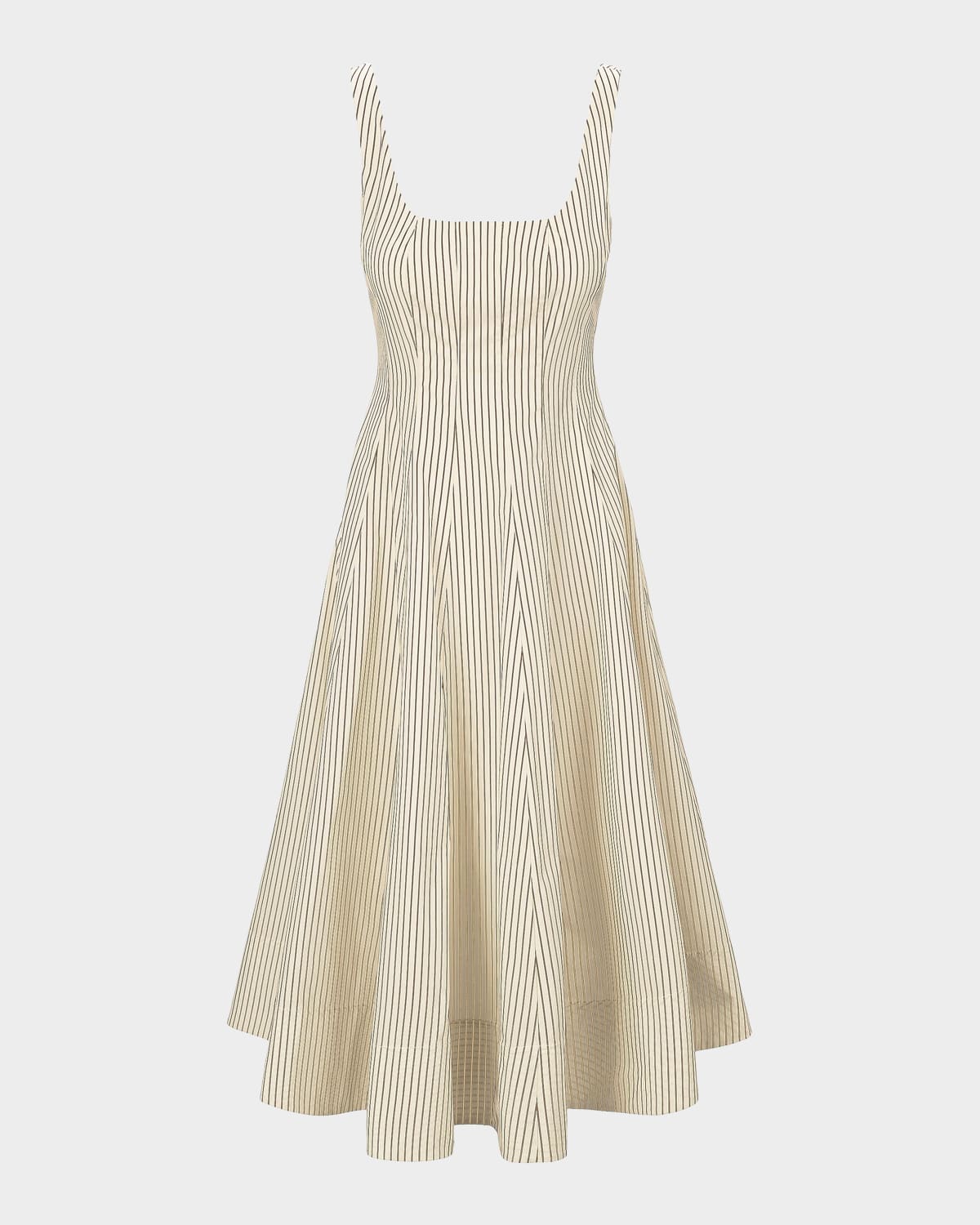 STAUD Wells Striped Sleeveless Fit &amp; Flare Dress