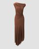 STAUD Women's Amaris Ruched Mesh Asymmetric Maxi Dress - 1