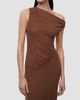 STAUD Women's Amaris Ruched Mesh Asymmetric Maxi Dress - 5