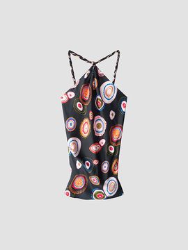 STAUD Women's Charli Printed Stretch-Silk Top