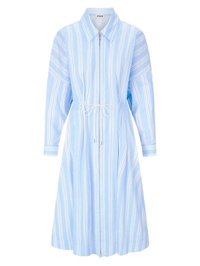 Staud Women's Chi Striped Stretch-Cotton Midi-Dress