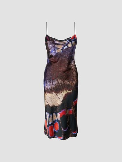 STAUD Women's Evangeline Printed Stretch-Silk Midi Dress