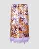 STAUD Women's Fen Sequinned Feather-Trim Midi Skirt - 6