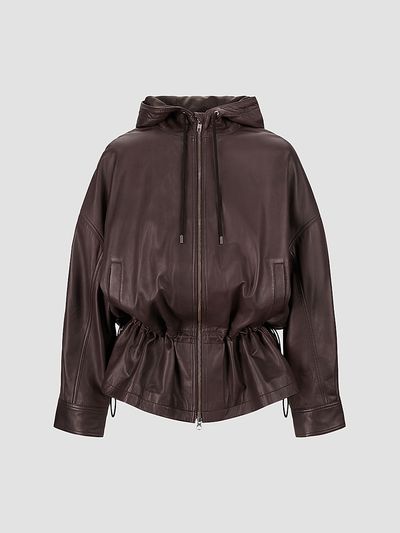 STAUD Women's Gondola Hooded Leather Jacket