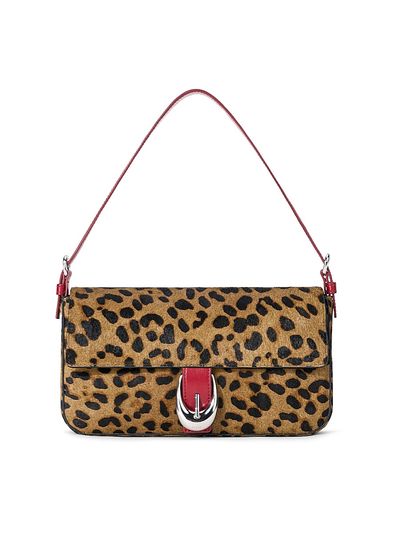 Staud Women's Harlow Cheetah-Print Calf Hair Shoulder Bag