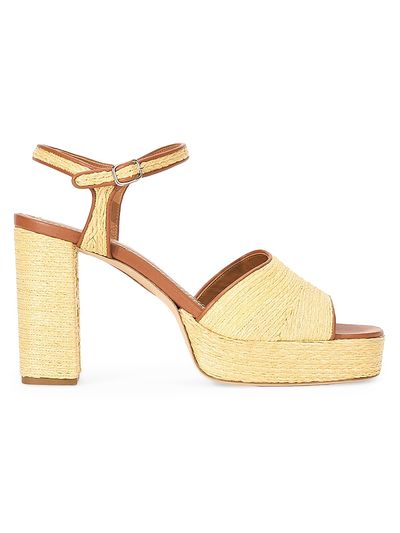Staud Women's Jodie 100MM Raffia Block-Heel Sandals