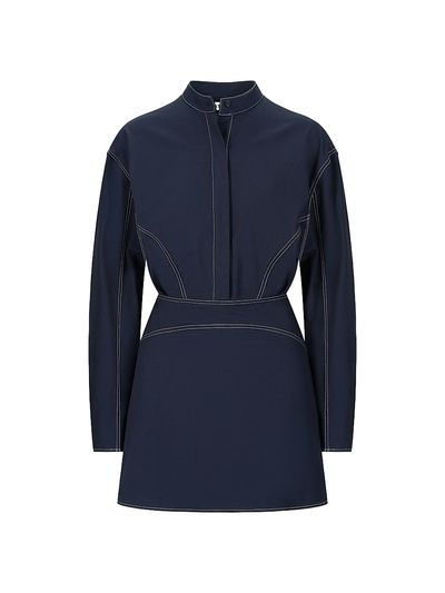 Staud Women's Kiln Contrast Stitch Shirtdress