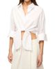 Staud Women's Lisa Poplin Tie Crop Shirt - 3