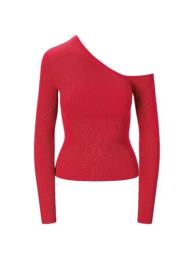 Staud Women's Lois Rib-Knit One-Shoulder Top