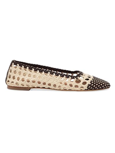 Staud Women's Nell Crochet Leather Ballet Flats