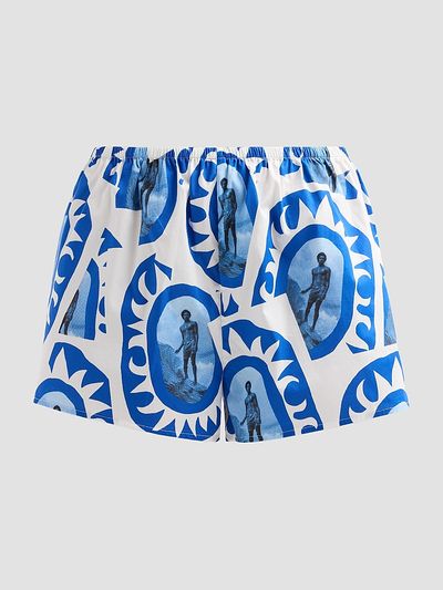 Staud Women's Paddle Printed Cotton Shorts