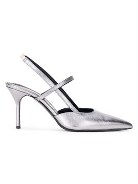 Staud Women's Sebastian 90MM Metallic Leather Slingback Pumps