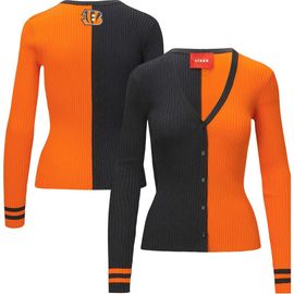 STAUD Women's STAUD Black/Orange Cincinnati Bengals Cargo Sweater 