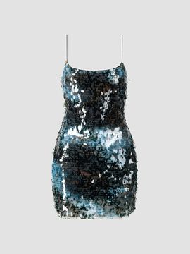 STAUD Women's Sur Sequin Square-Neck Mini Dress