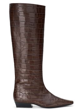 Staud Women's Wally Croc-Embossed Leather Knee-High Boots
