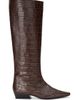 Staud Women's Wally Croc-Embossed Leather Knee-High Boots - 6