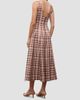 Staud Women's Wells Plaid Linen-Blend Midi Dress - 4