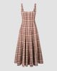 Staud Women's Wells Plaid Linen-Blend Midi Dress - 5