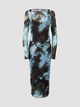 STAUD Women's Zella Abstract Maxi Dress