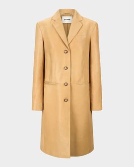 STAUD Wyatt Leather Trench Coat