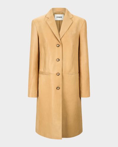 STAUD Wyatt Leather Trench Coat