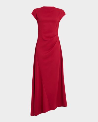 STAUD Zaya Crepe Cap-Sleeve Maxi Dress