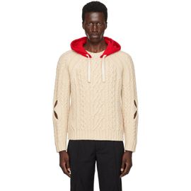 Stefan Cooke Stefan Cooke Beige Hooded Cable Sweater