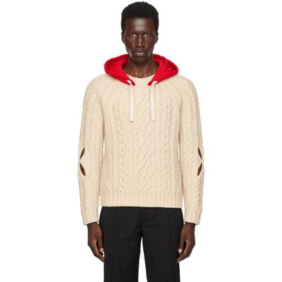 Stefan Cooke Stefan Cooke Beige Hooded Cable Sweater
