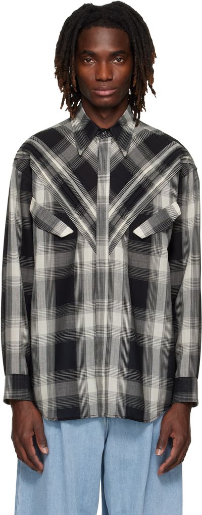 Stefan Cooke Stefan Cooke Black & Off-White Chevron Shirt