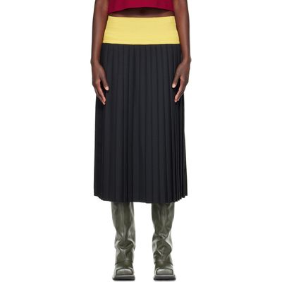 Stefan Cooke Stefan Cooke Black Match Midi Skirt
