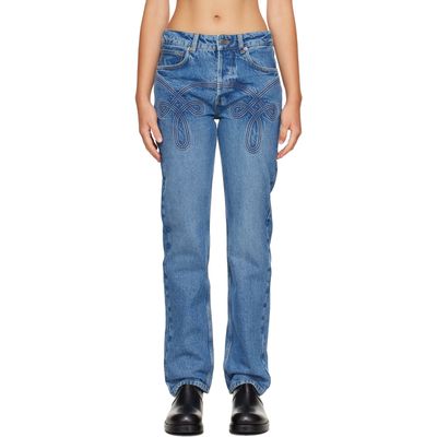 Stefan Cooke Stefan Cooke Blue Braided Jeans
