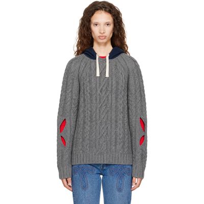 Stefan Cooke Stefan Cooke Gray Cable Hoodie
