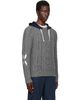 Stefan Cooke Stefan Cooke Gray Hooded Cable Sweater - 2