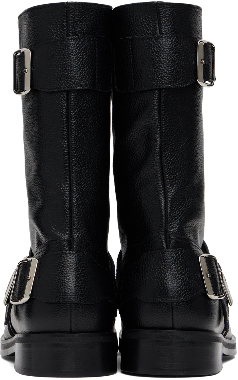 STEFAN COOKE スタッツブーツ Stefan Cooke - SSENSE Exclusive Black Biker Boots
