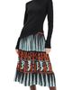 Stella Jean Stella Jean Midi Turtleneck Dress Black/Brown/Light Blue/Rust - 1