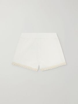 STELLA MCCARTNEY Crochet-trimmed cotton shorts