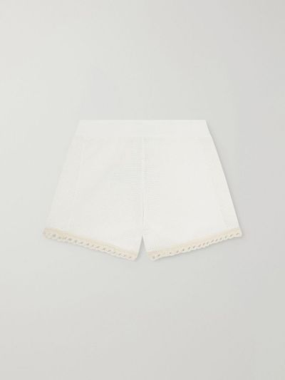 STELLA MCCARTNEY Crochet-trimmed cotton shorts