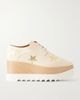 STELLA MCCARTNEY Elyse wood-trimmed vegetarian material platform brogues - 1