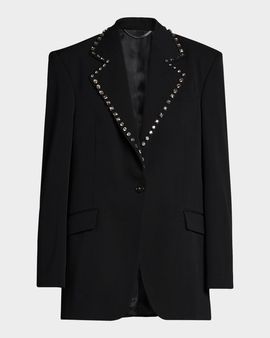 Stella McCartney Embellished-Lapel Wool Blazer
