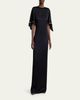 Stella McCartney Embellished Flutter-Sleeve Satin Column Gown - 2