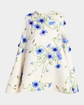 Stella McCartney Embellished Twisted Floral A-Line Mini Dress