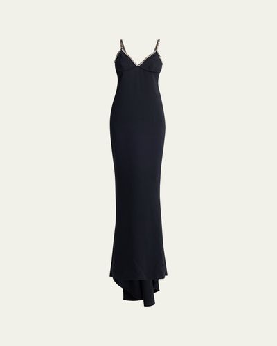 Stella McCartney Embellished V-Neck Trumpet Gown