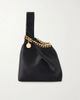 STELLA MCCARTNEY Falabella logo-embellished gold-tone and satin wristlet tote - 1