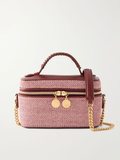 STELLA MCCARTNEY Falabella Vanity Case vegetarian material-trimmed raffia shoulder bag