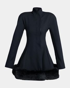 Stella McCartney Faux-Fur Trim Wool Peplum Jacket