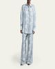 Stella McCartney Horse Printed Silk Twill Wide-Leg Drawstring Pants - 2