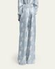 Stella McCartney Horse Printed Silk Twill Wide-Leg Drawstring Pants - 3
