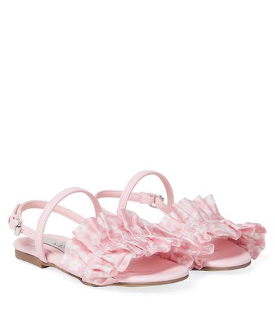 Stella McCartney Kids Stella McCartney Kids Floral ruffled satin sandals