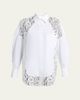 Stella McCartney Lace-Paneled Poplin Button-Down Shirt - 1